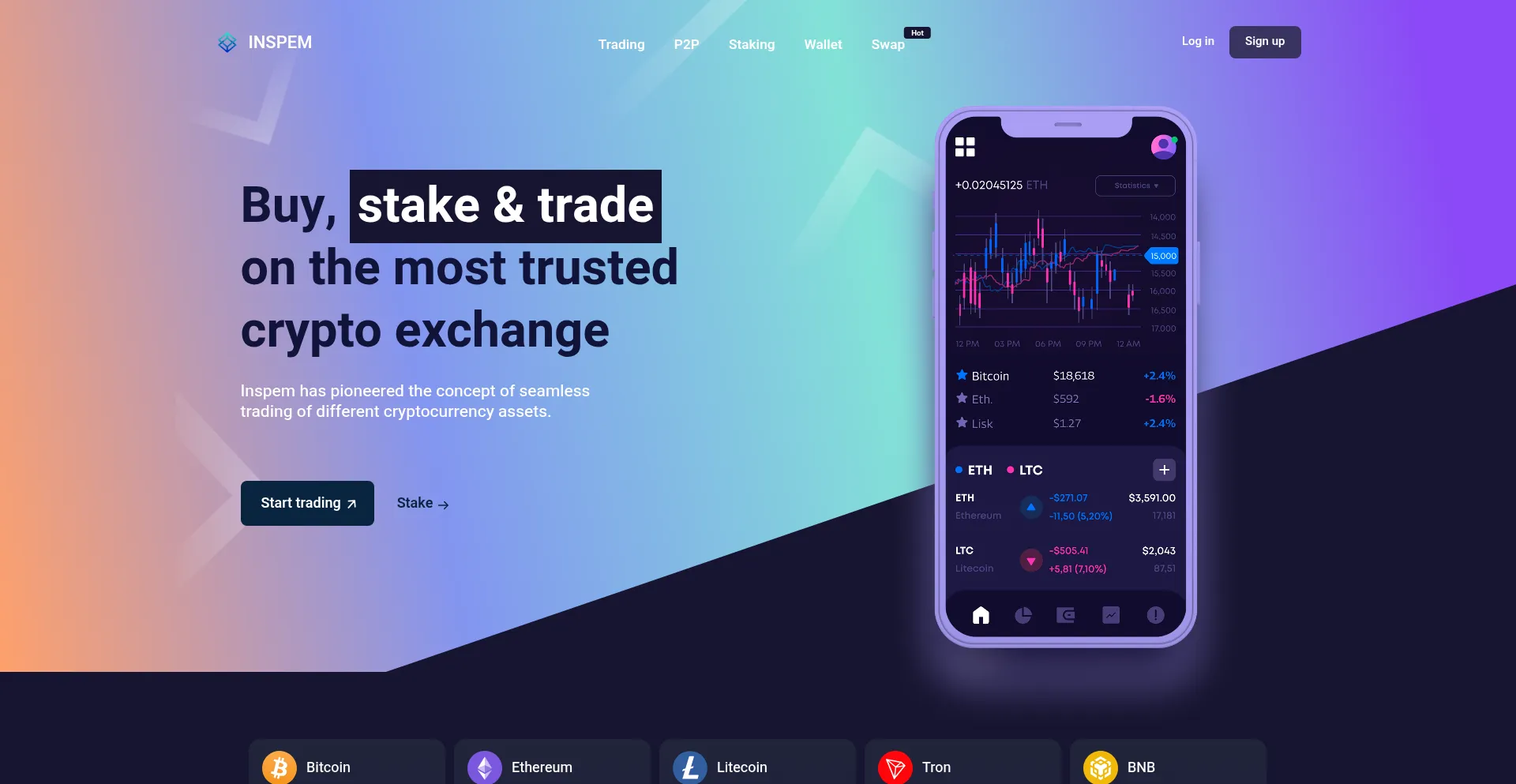 Website screenshot of Inspem.com