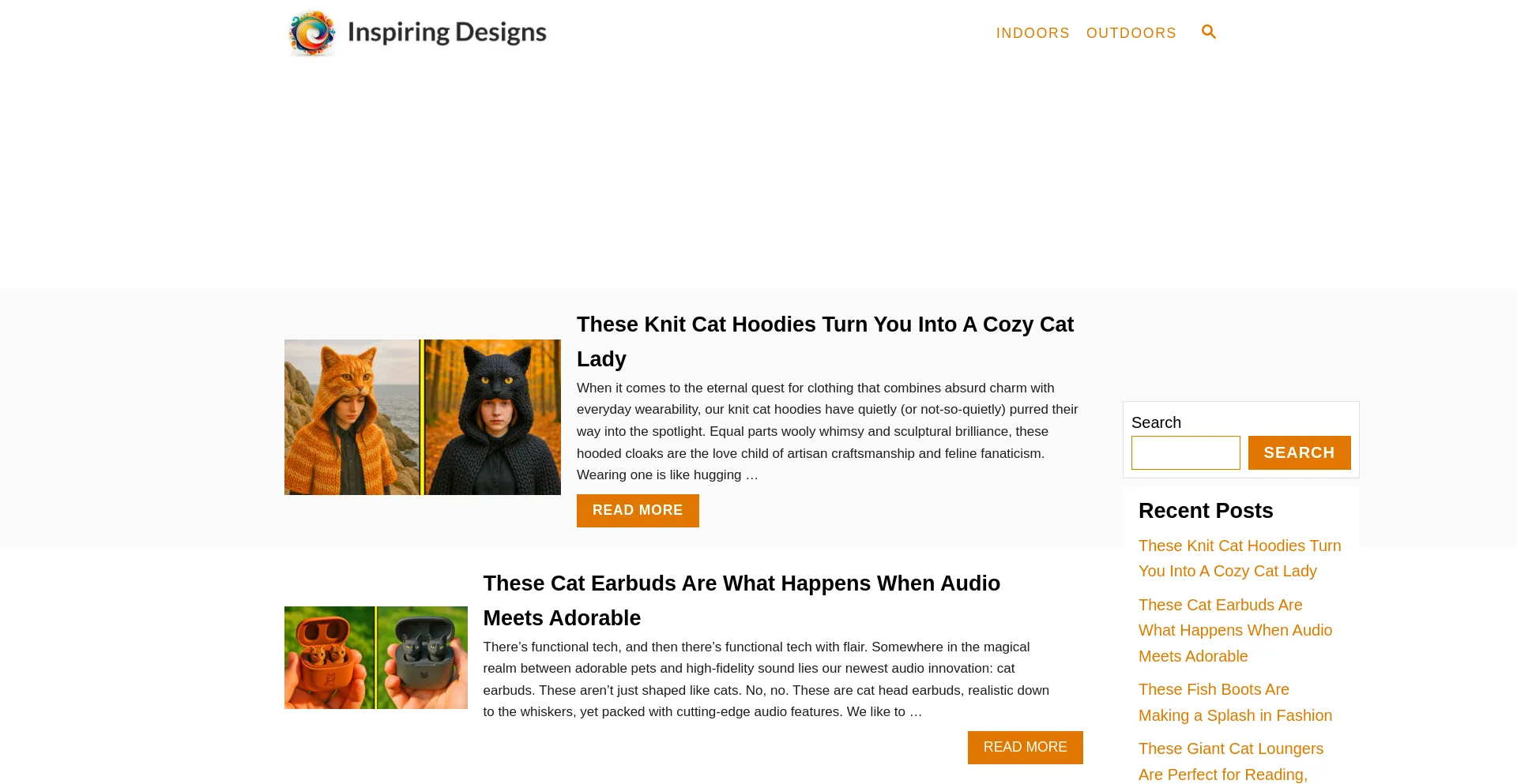Website screenshot of Inspiringdesigns.net