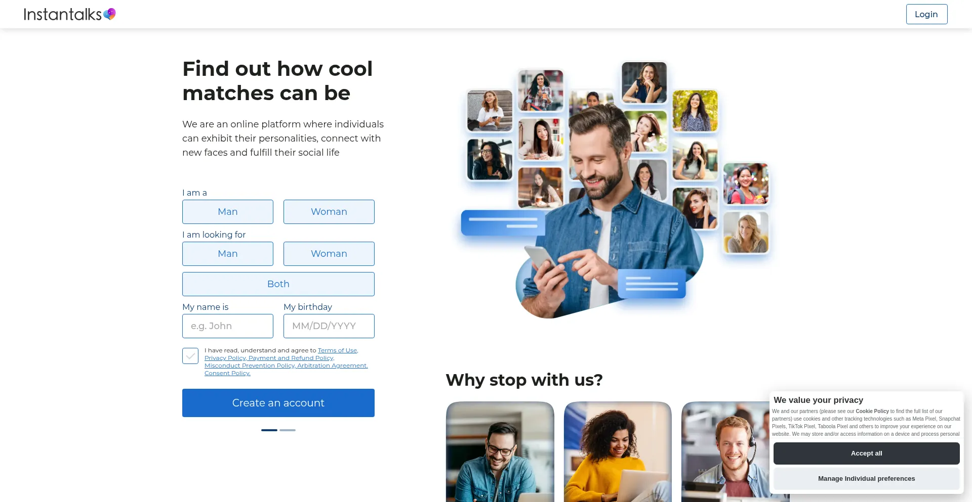 Instantalks.com Screenshot