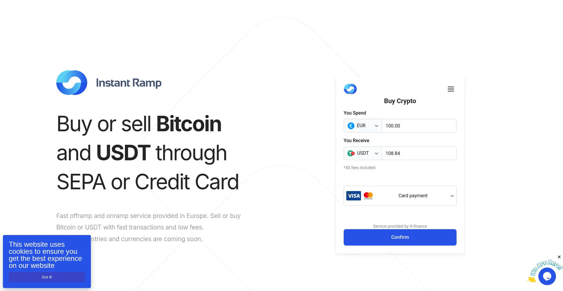 Website screenshot of Instantramp.com