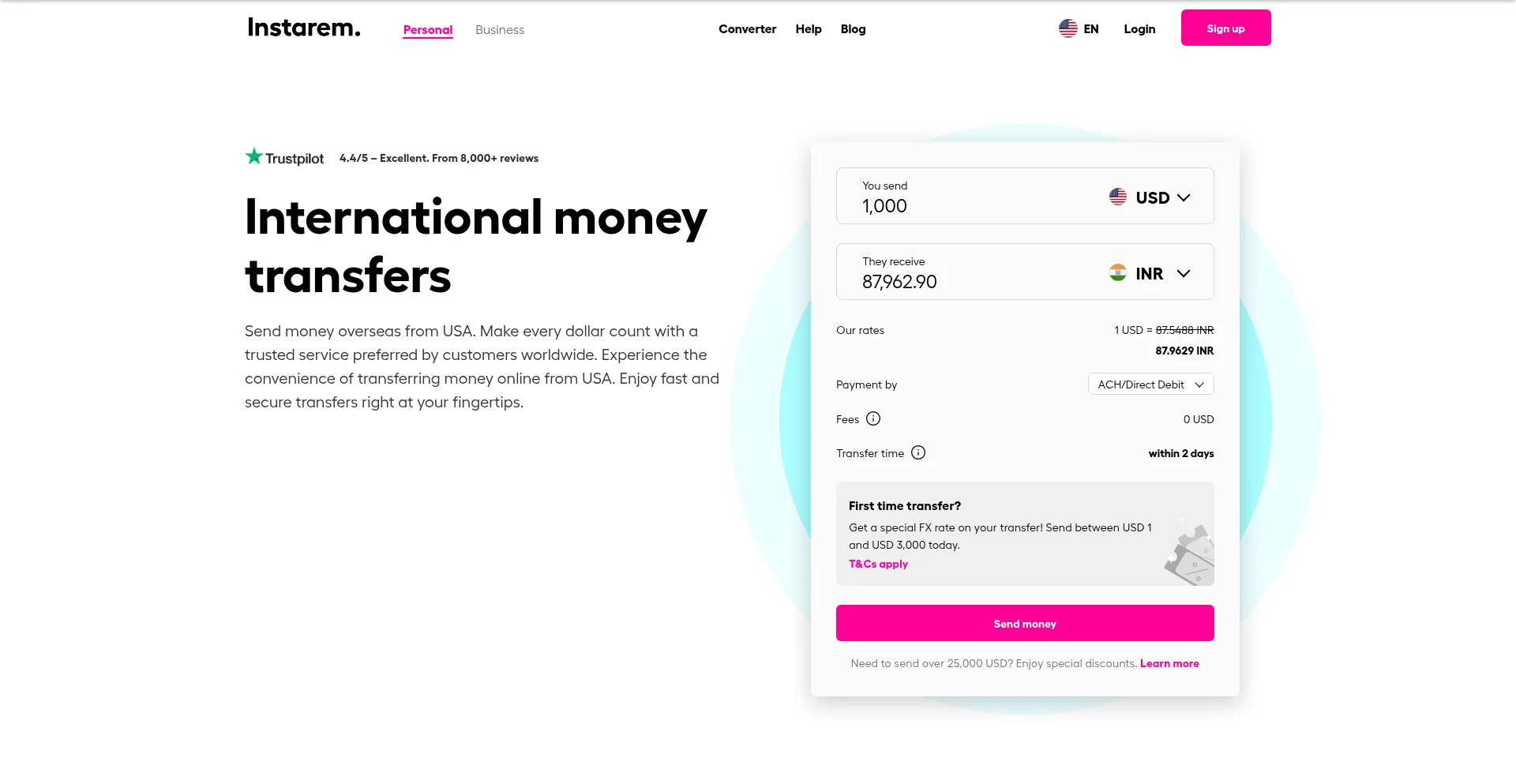 Instarem.com Screenshot