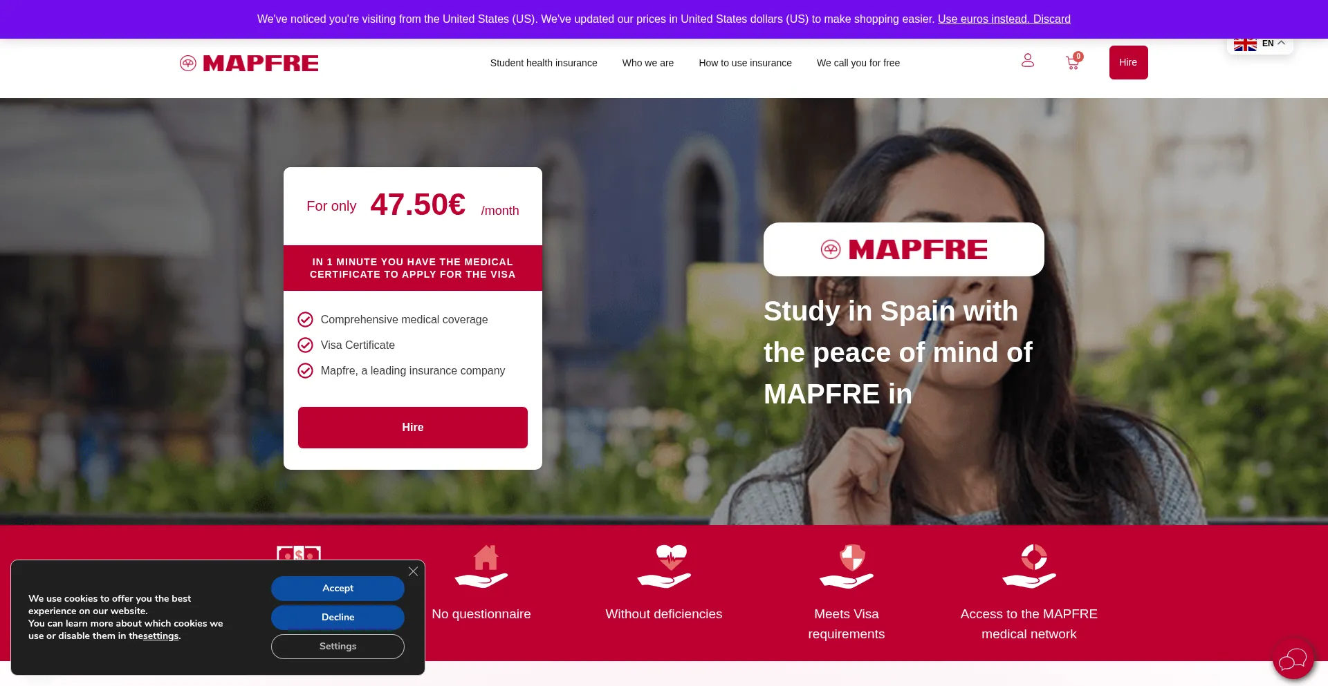 Insuranceinternationalstudents.com Screenshot