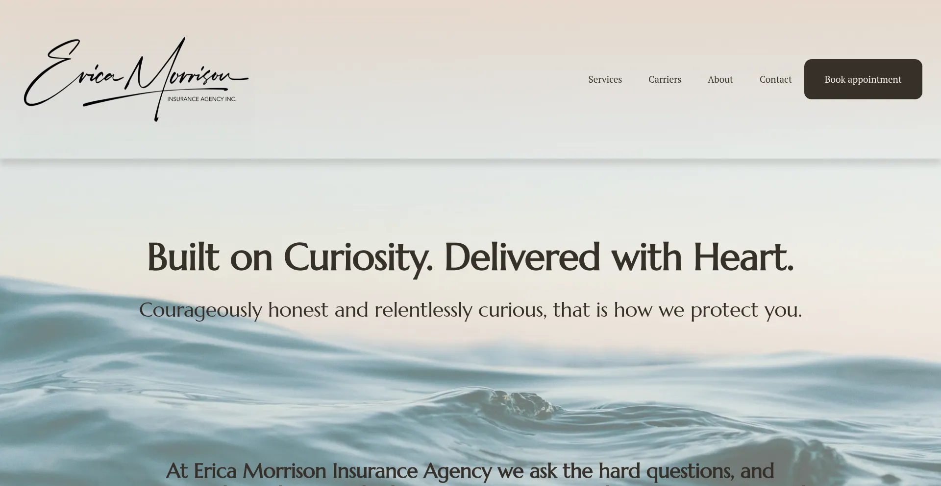 Website screenshot of Insuredbyericamorrison.com