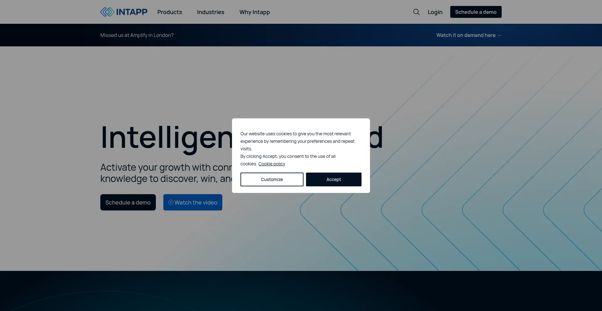 Website screenshot of Intapp.com