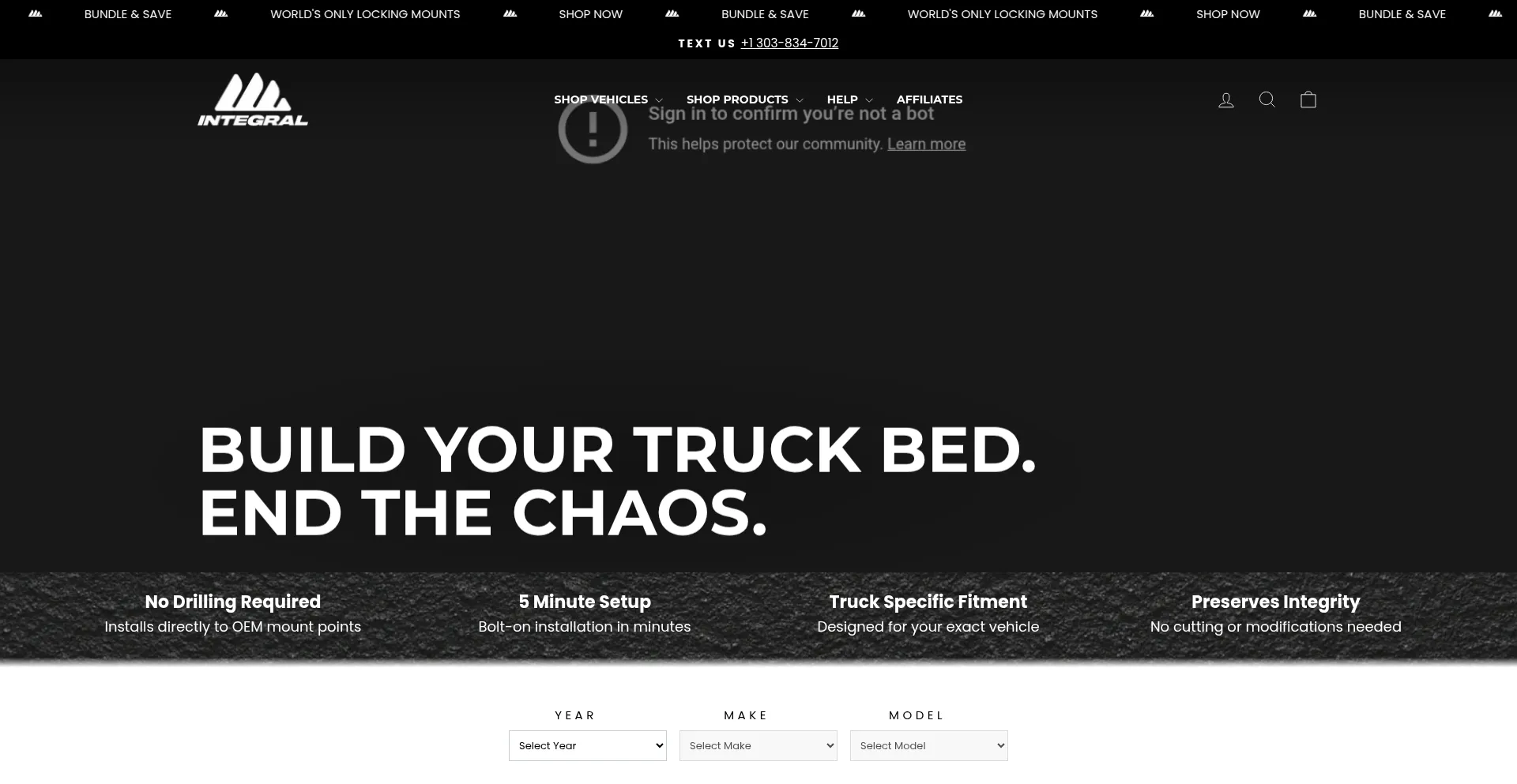 Website screenshot of Integraltruck.com