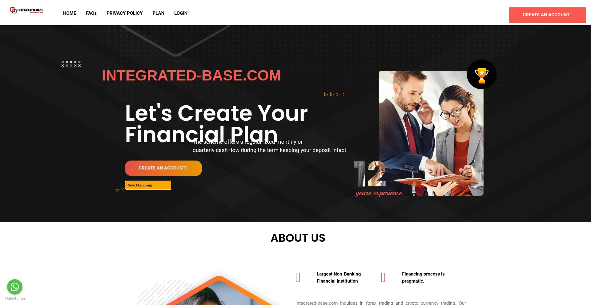 Website screenshot of Integrated-base.com