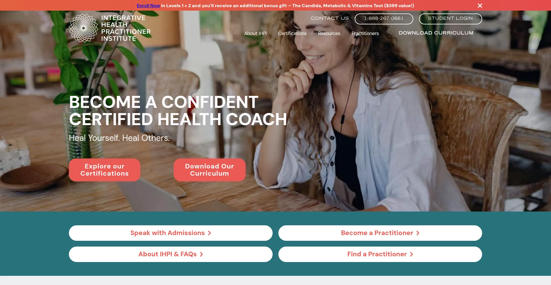 Website screenshot of Integrativehealthpractitioner.org
