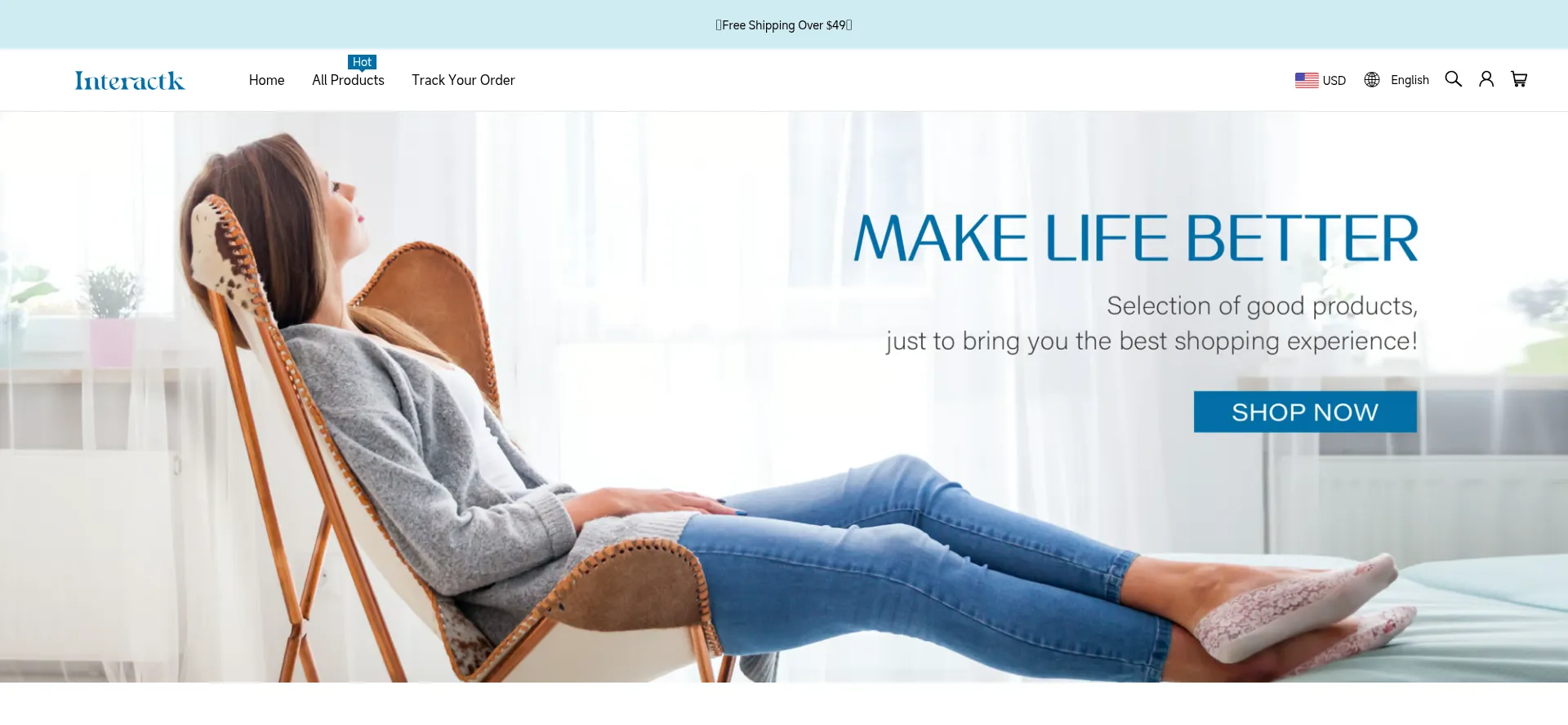 Website screenshot of Interactk.com