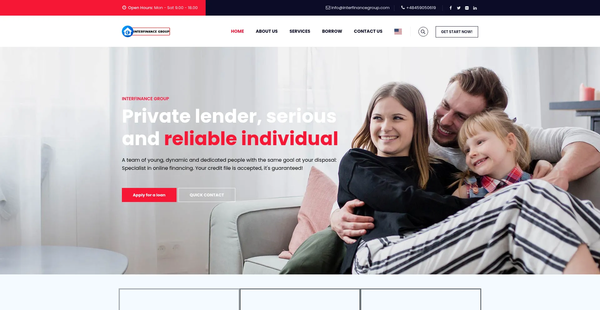 Website screenshot of Interfinancegroup.com