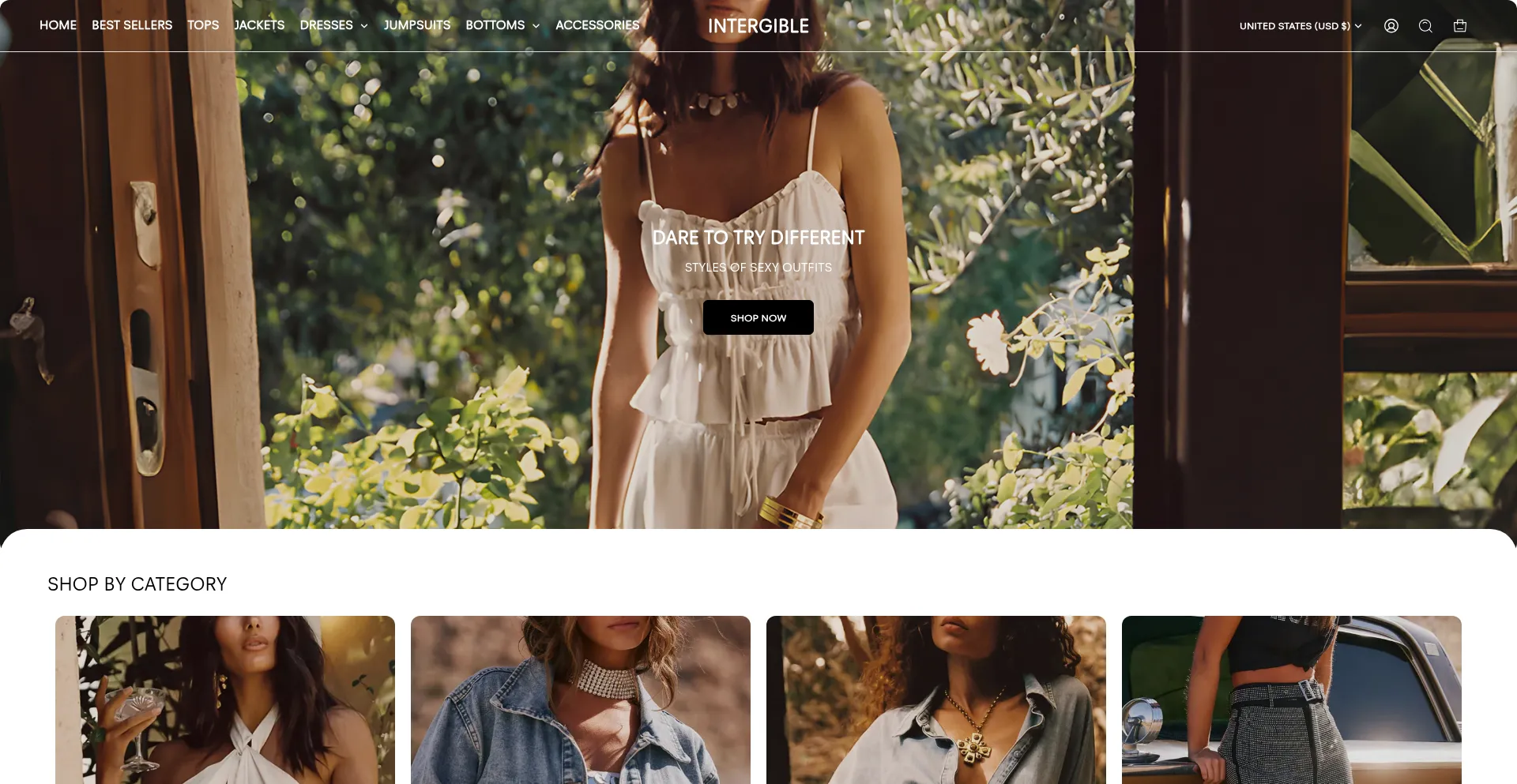 Website screenshot of Intergible.com