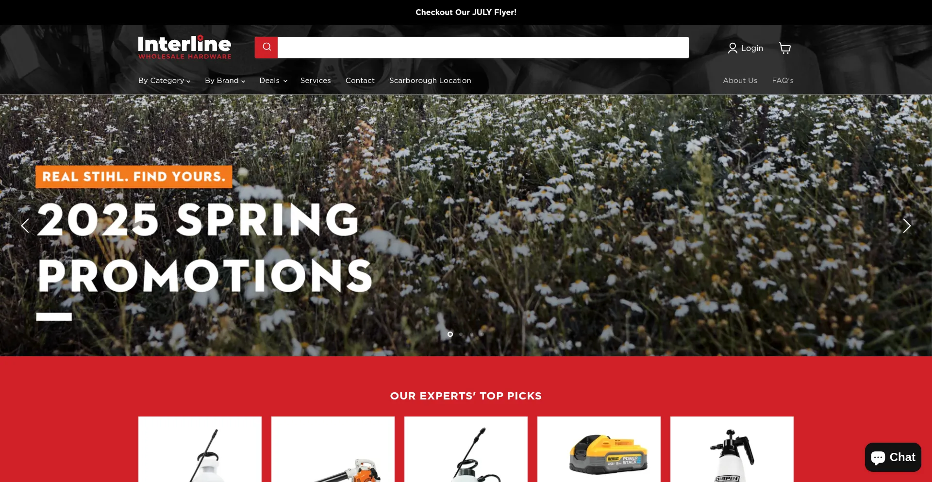 Website screenshot of Interlinehardware.ca