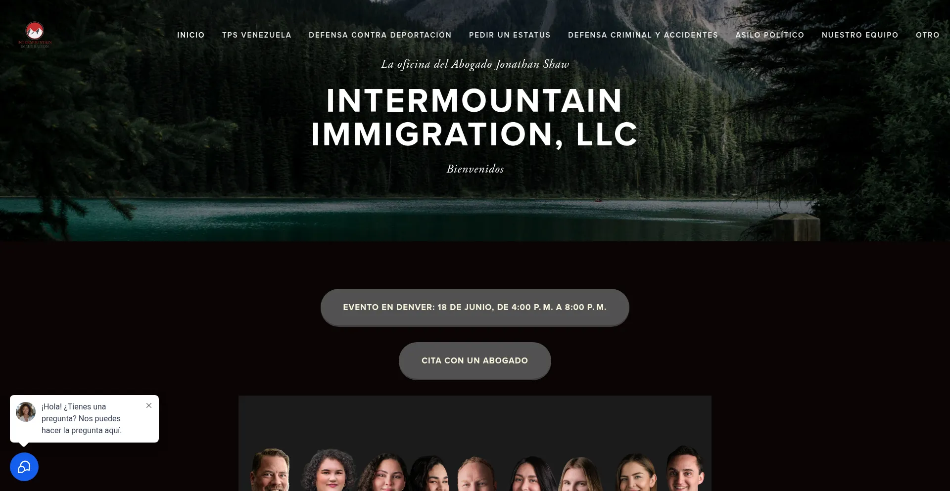 Website screenshot of Intermountainattorney.com