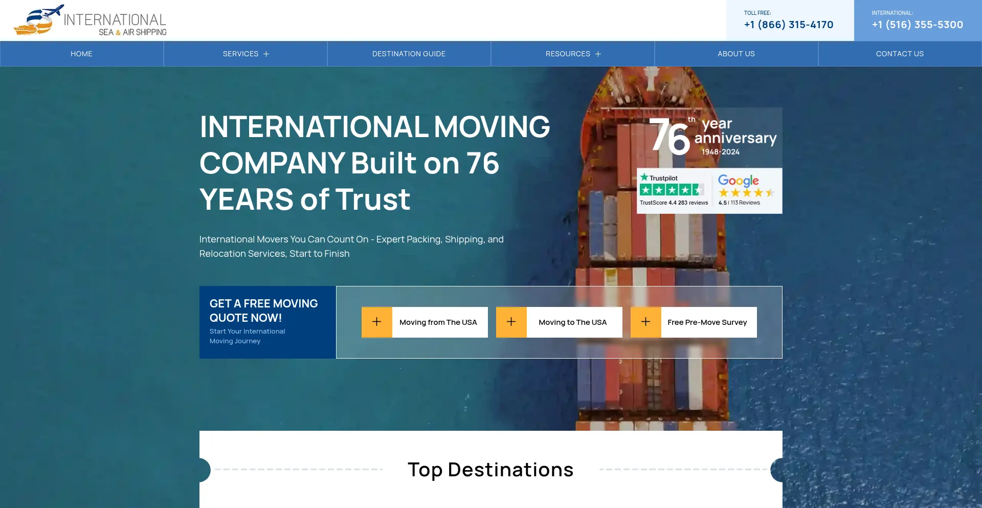 Internationalmoving.com Screenshot