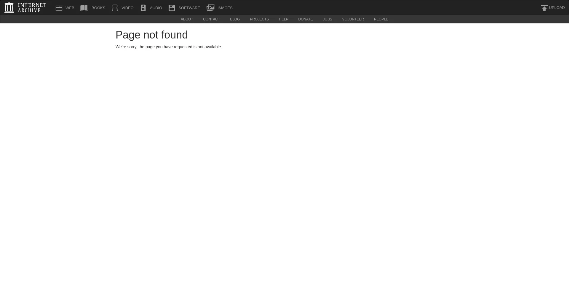 Website screenshot of Internetarchive.org