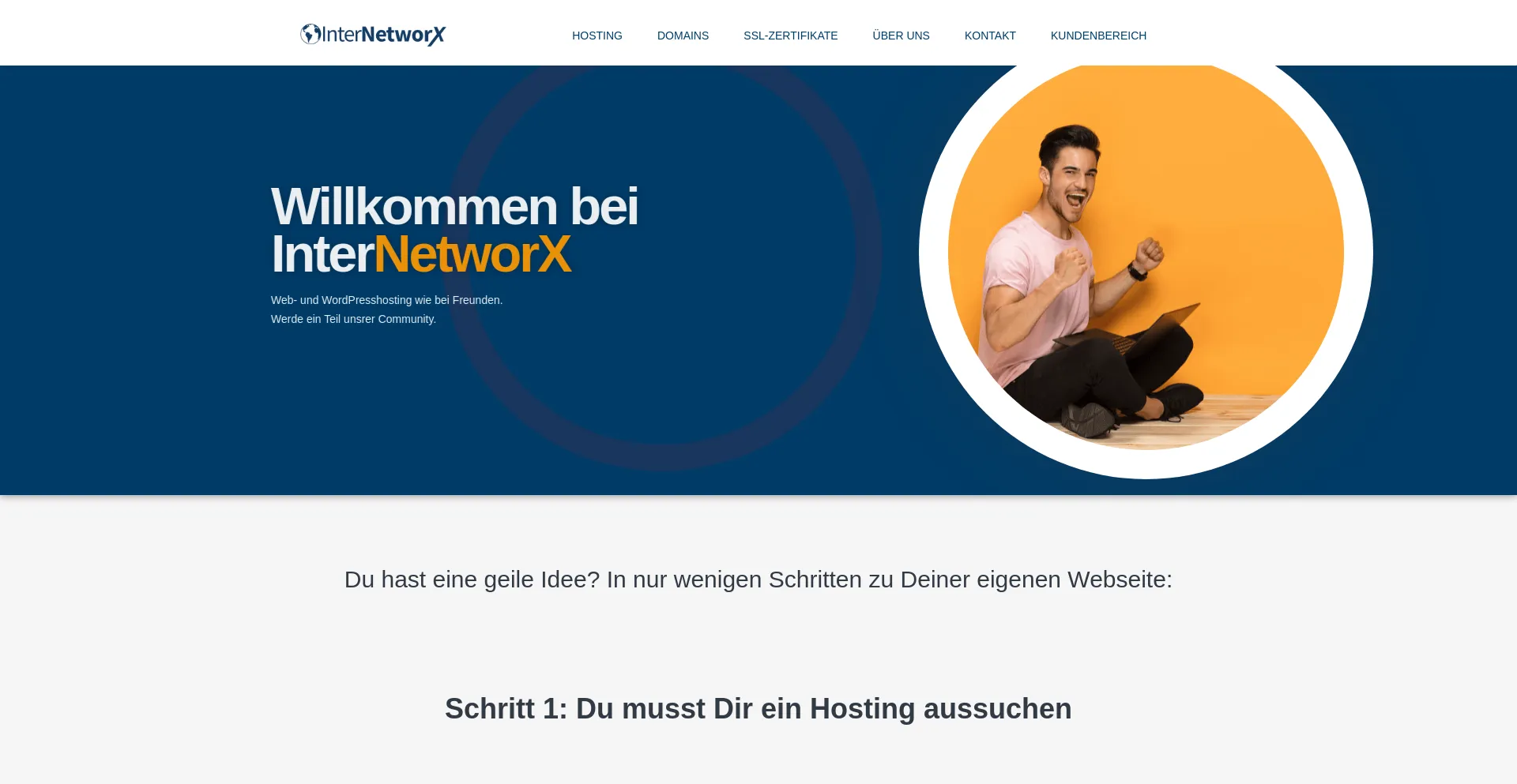 Website screenshot of Internetworx.com