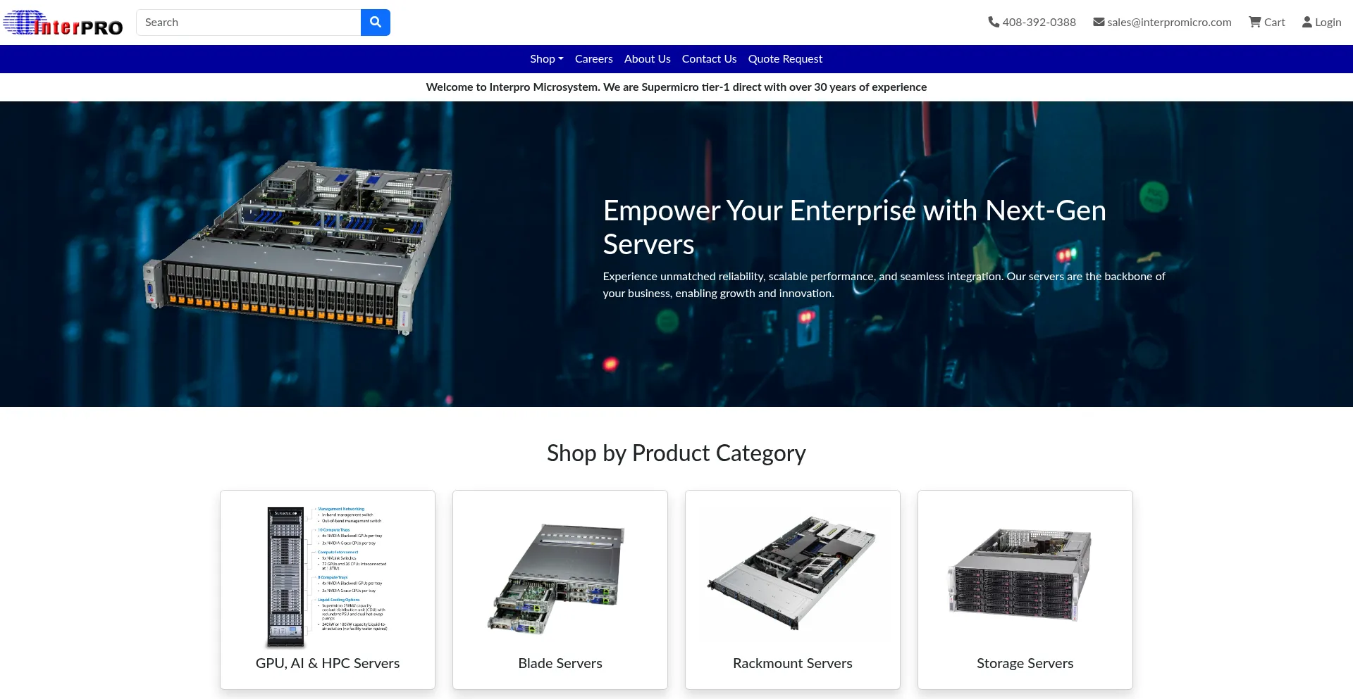 Website screenshot of Interpromicro.com