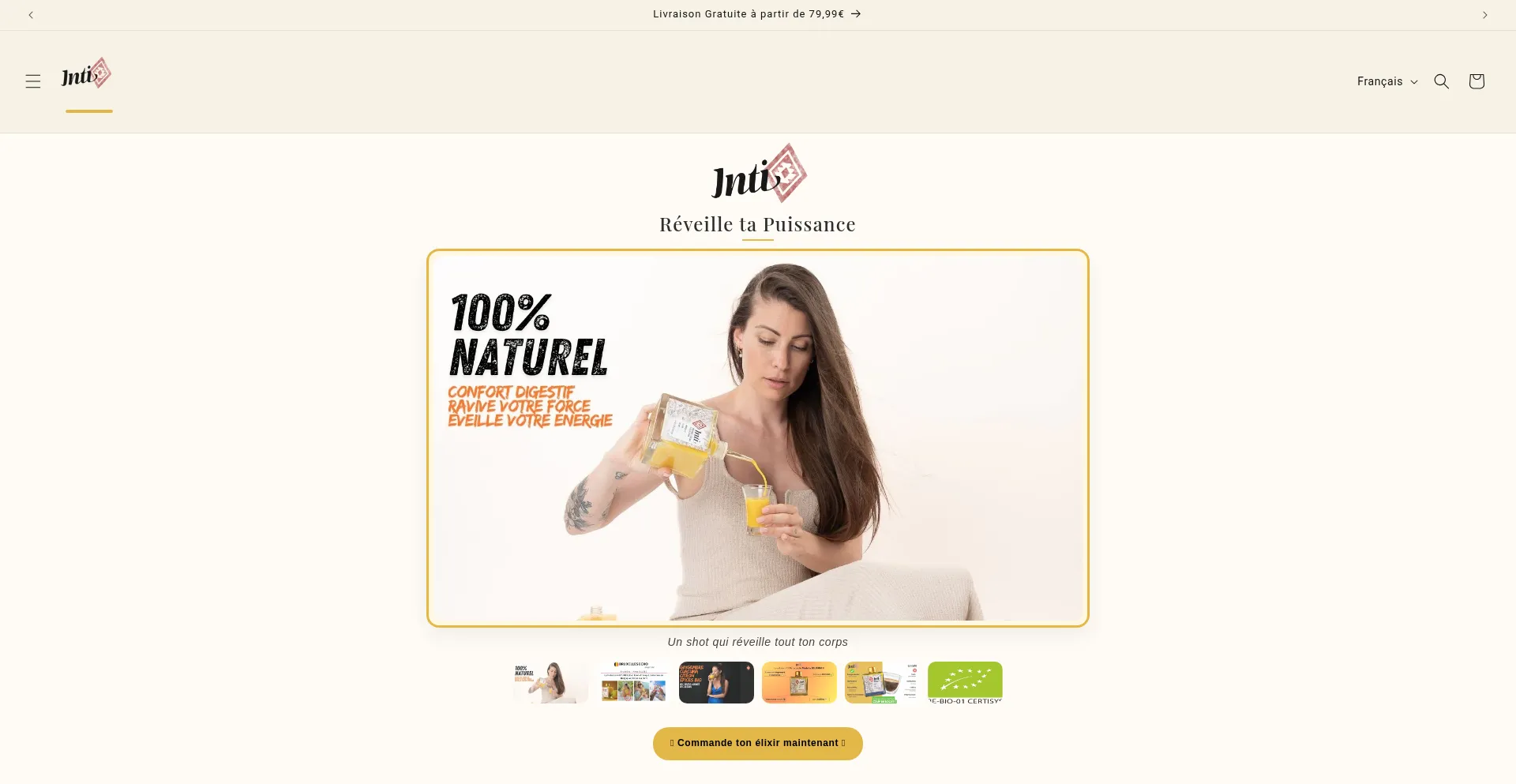 Website screenshot of Inti-drink.com