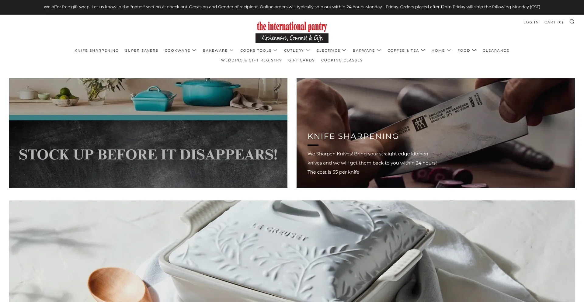 Website screenshot of Intlpantry.com