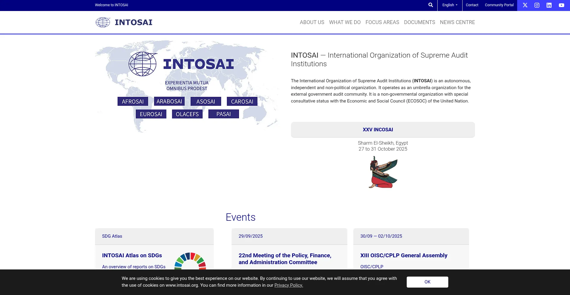 Intosai.org Screenshot