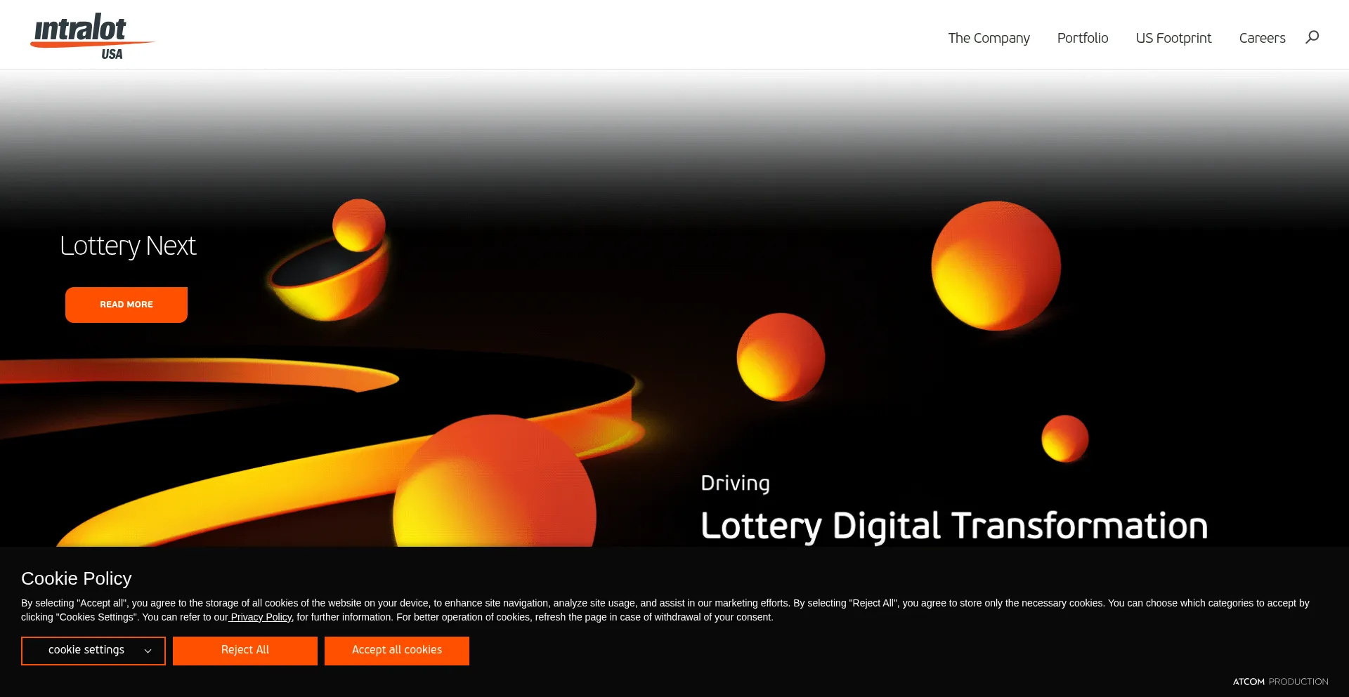 Website screenshot of Intralot.us