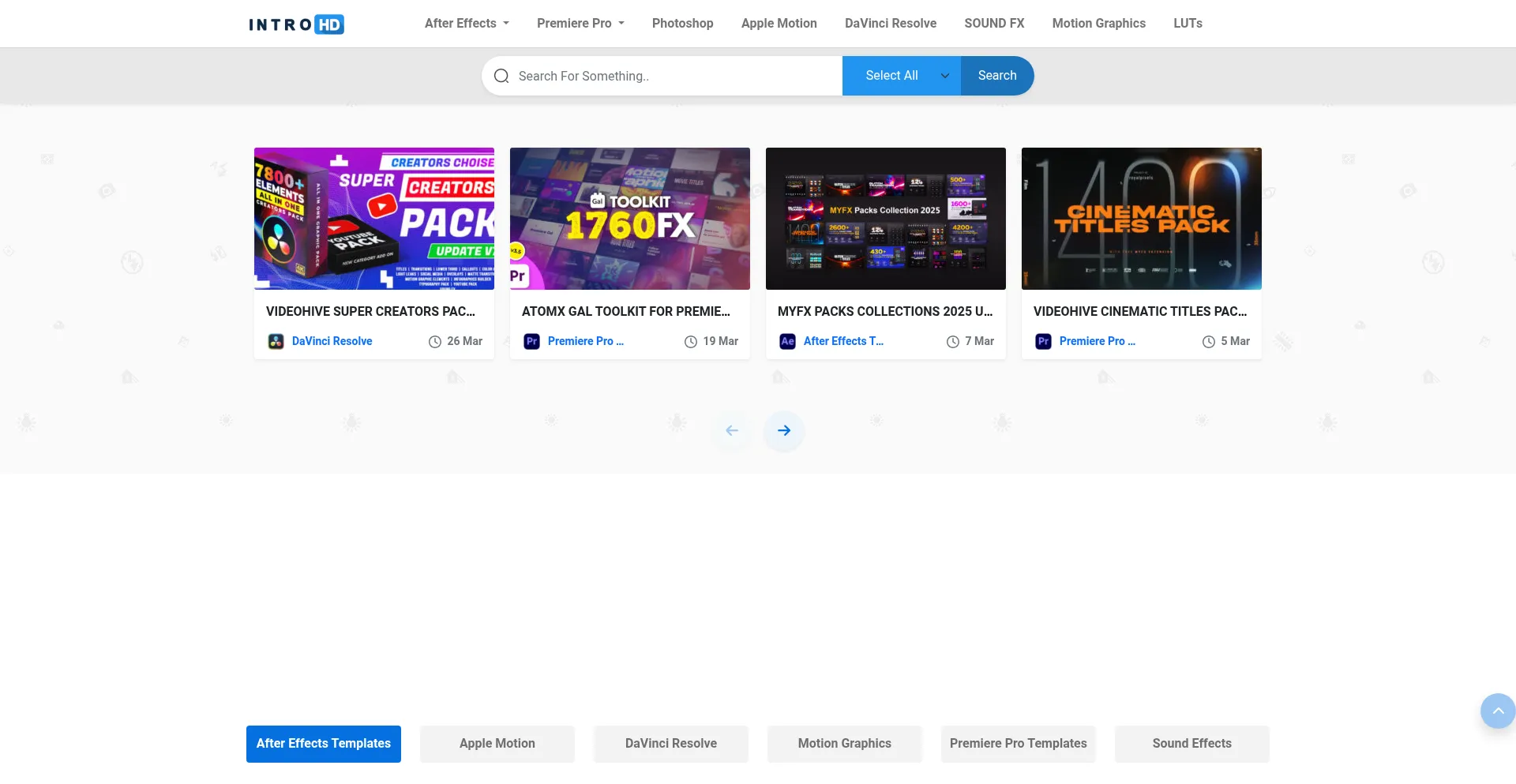Website screenshot of Intro-hd.net