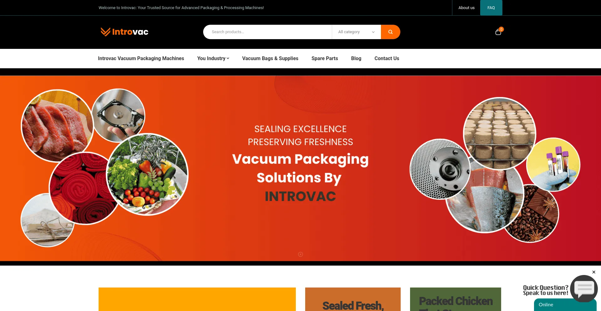 Website screenshot of Introvac.com