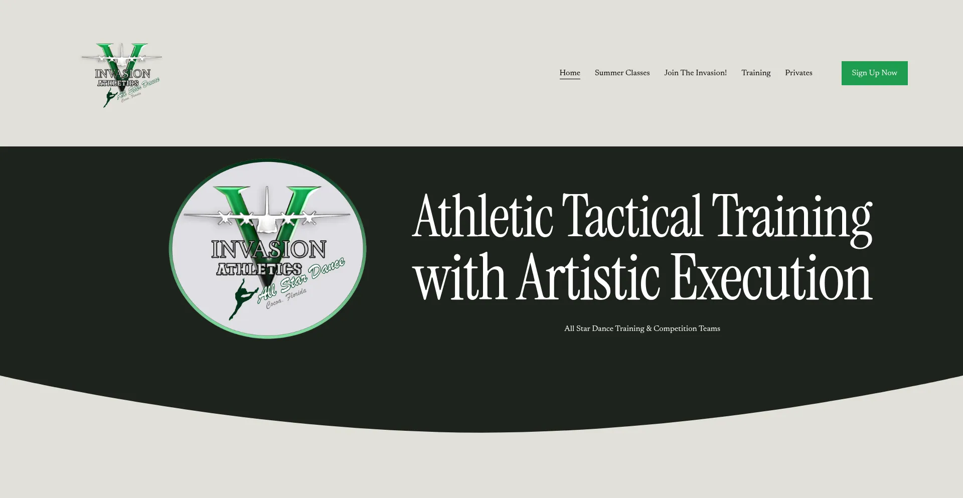 Website screenshot of Invasion-athletics.com
