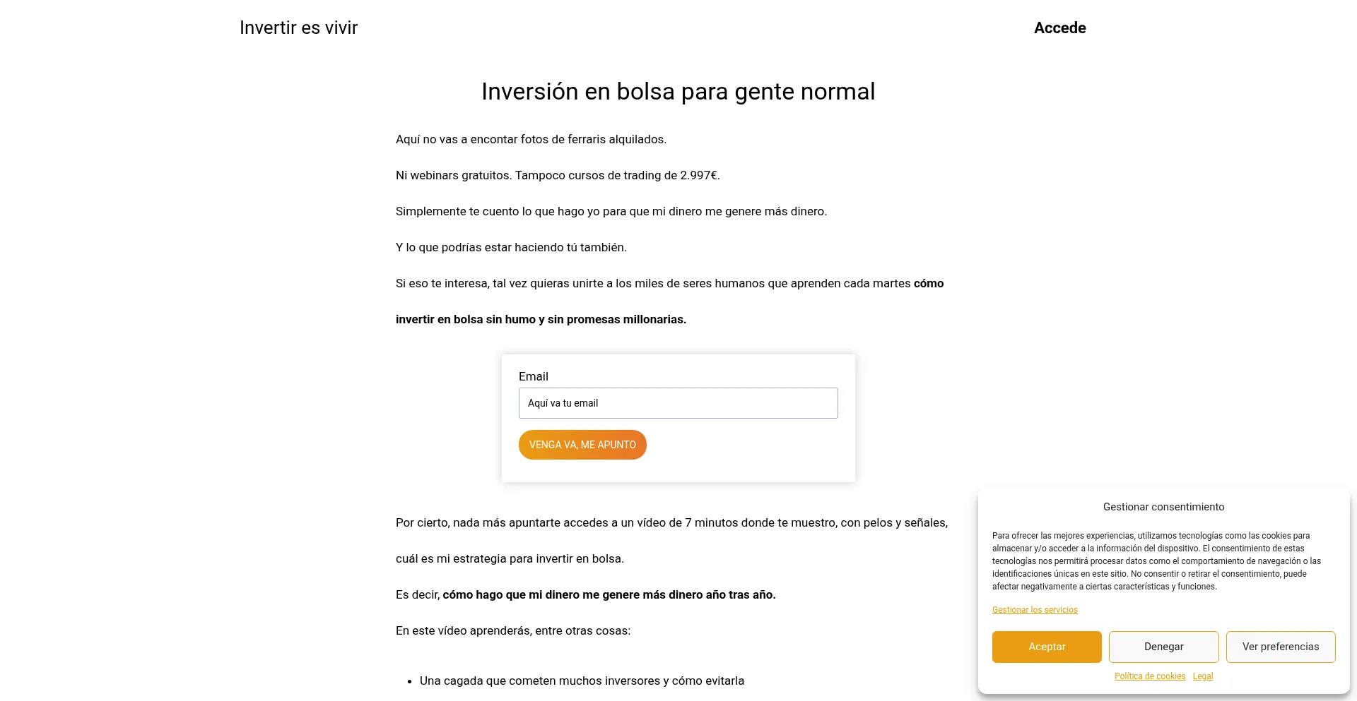 Invertiresvivir.es Screenshot