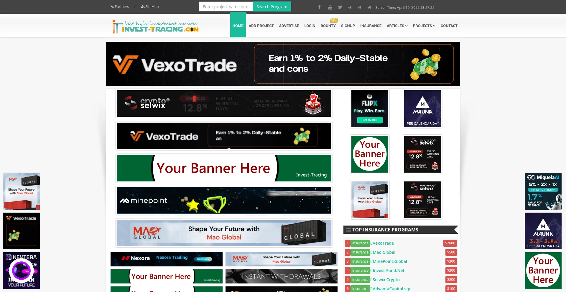 Website screenshot of Invest-tracing.com