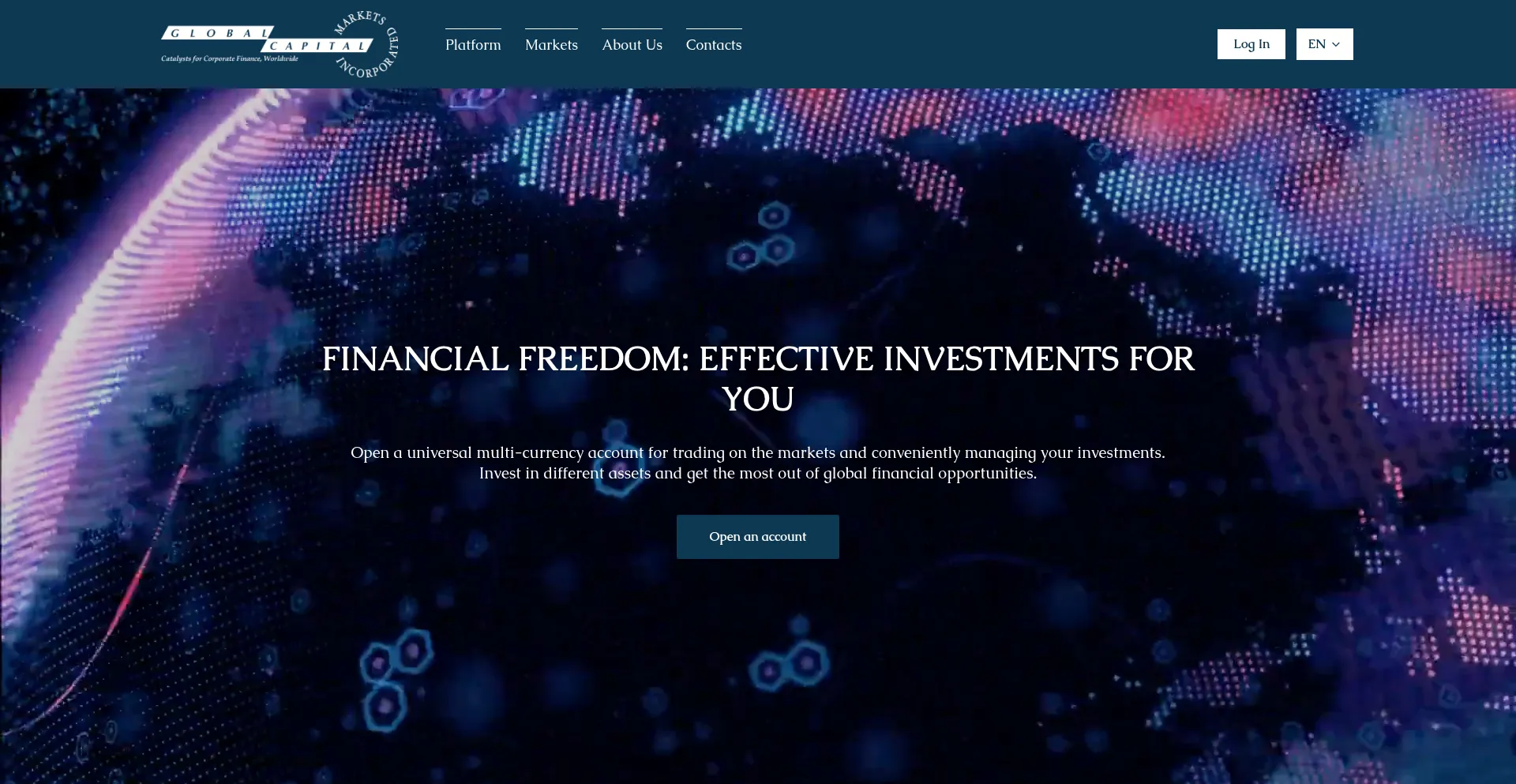 Website screenshot of Investcgm.com