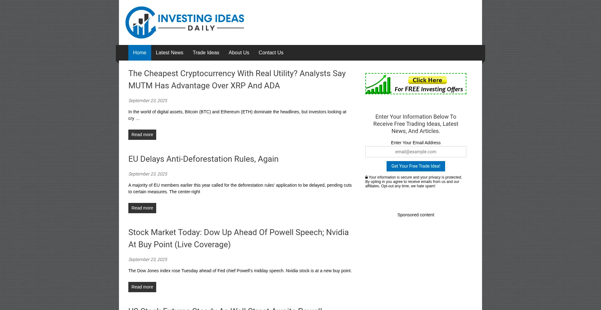 Investingideasdaily.com Screenshot