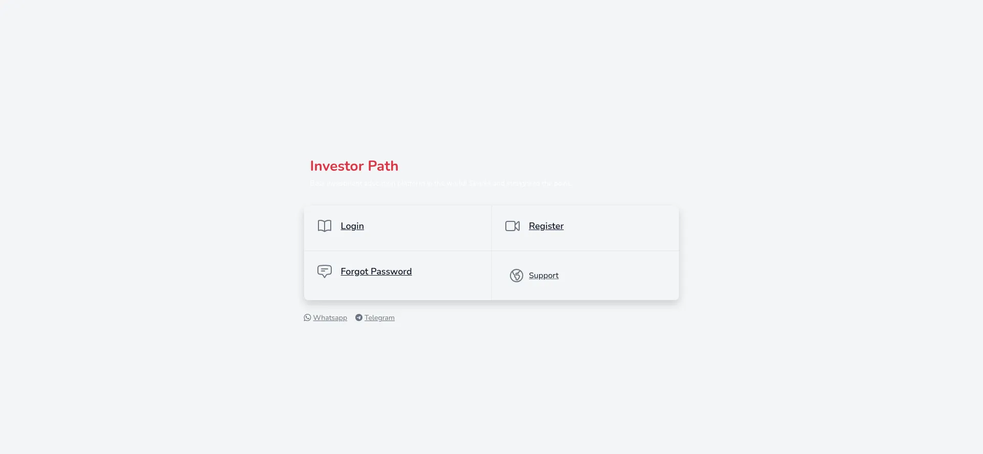 Website screenshot of Investorpath.org