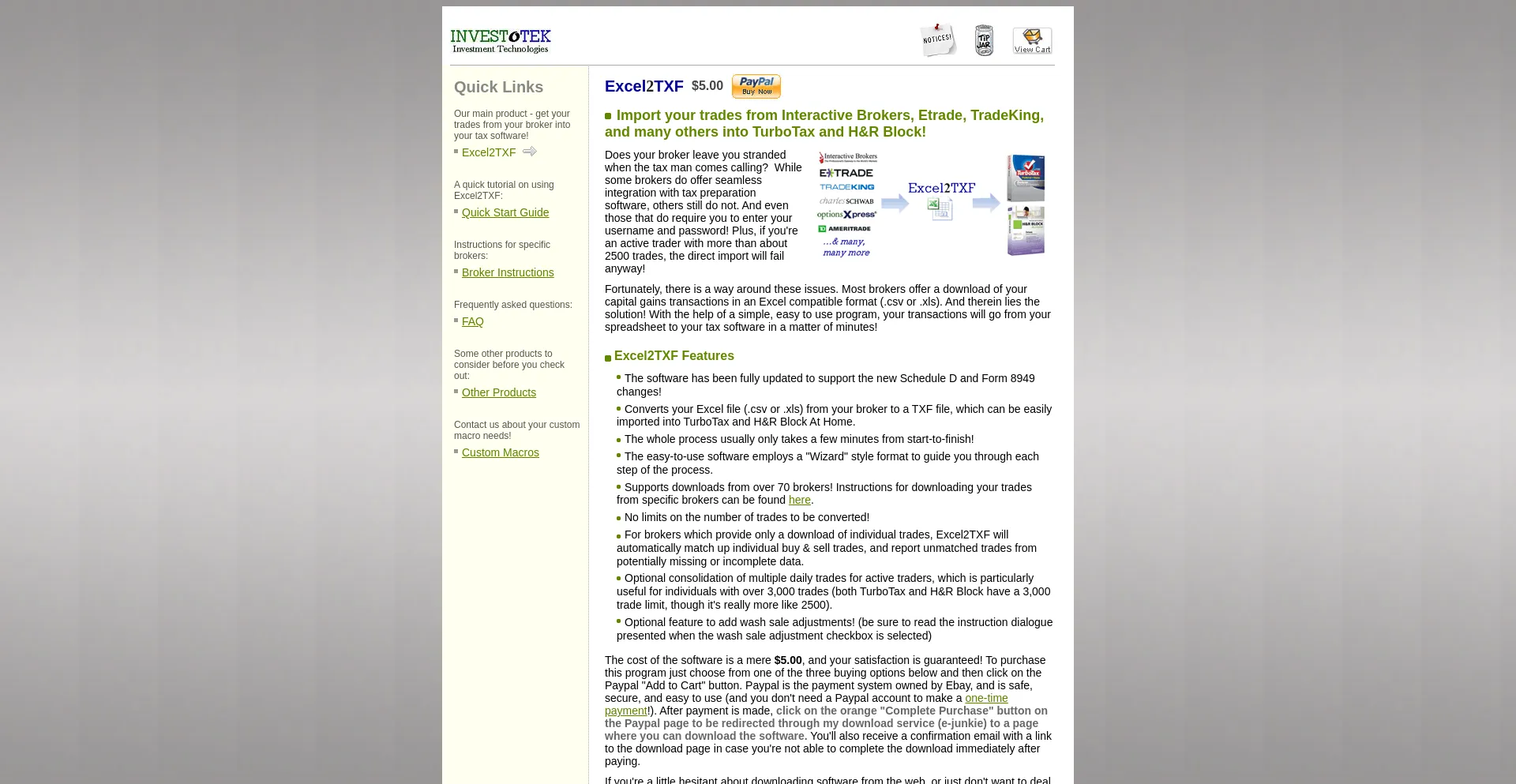 Website screenshot of Investotek.com