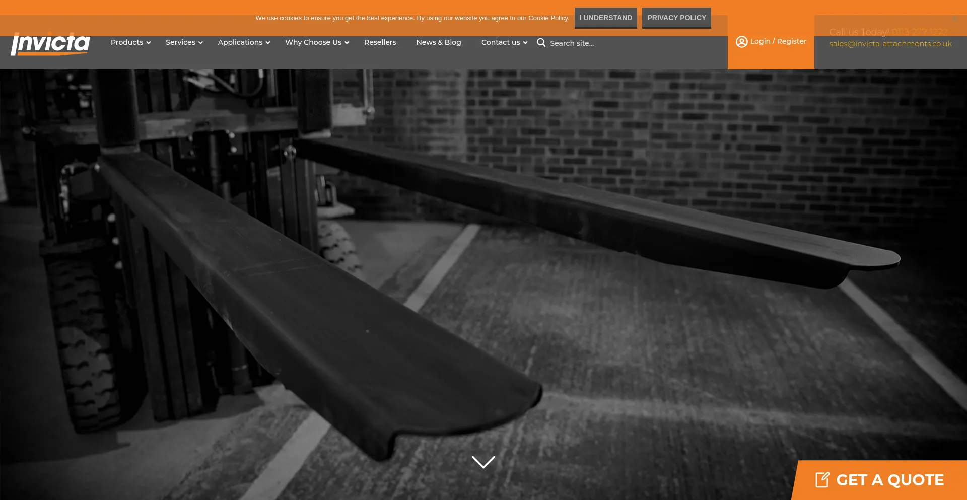 Website screenshot of Invicta-attachments.co.uk
