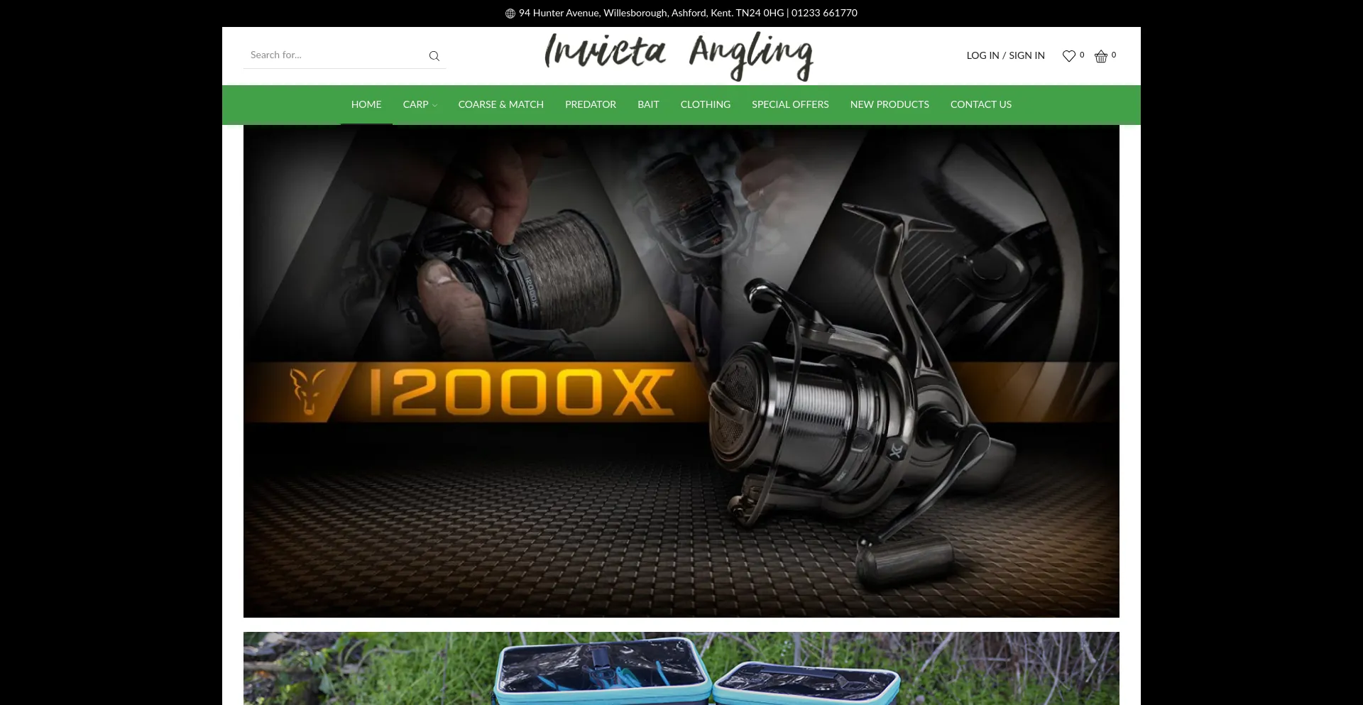Website screenshot of Invictaangling.com