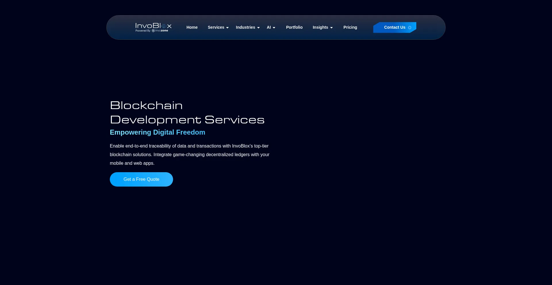 Website screenshot of Invoblox.com