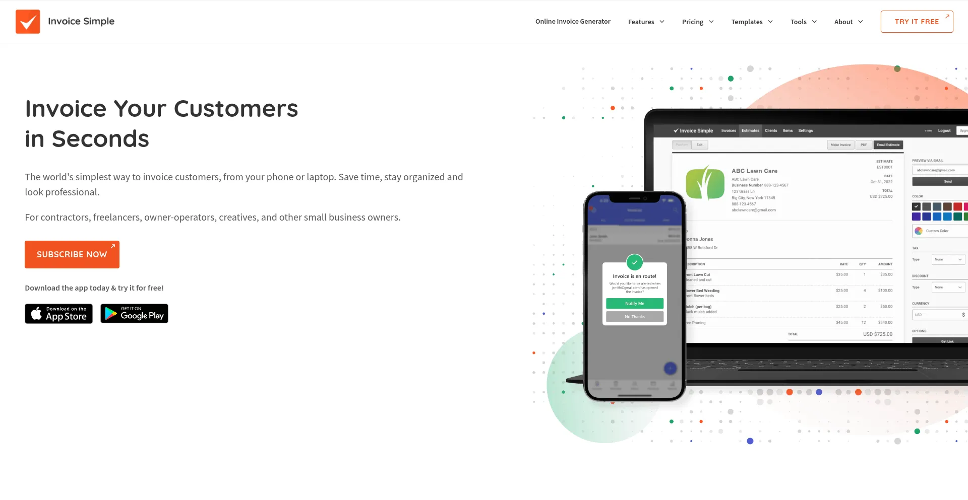 Invoicesimple.com Screenshot