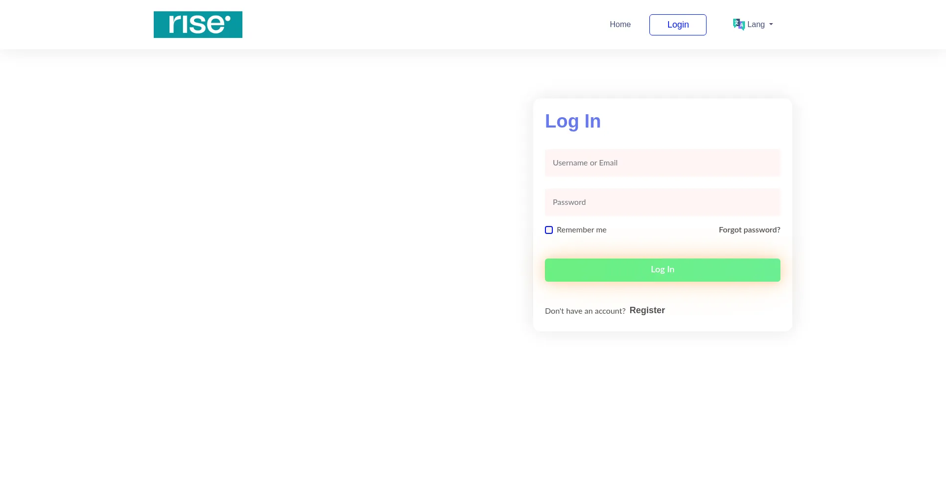 Website screenshot of Invstwithrise.online
