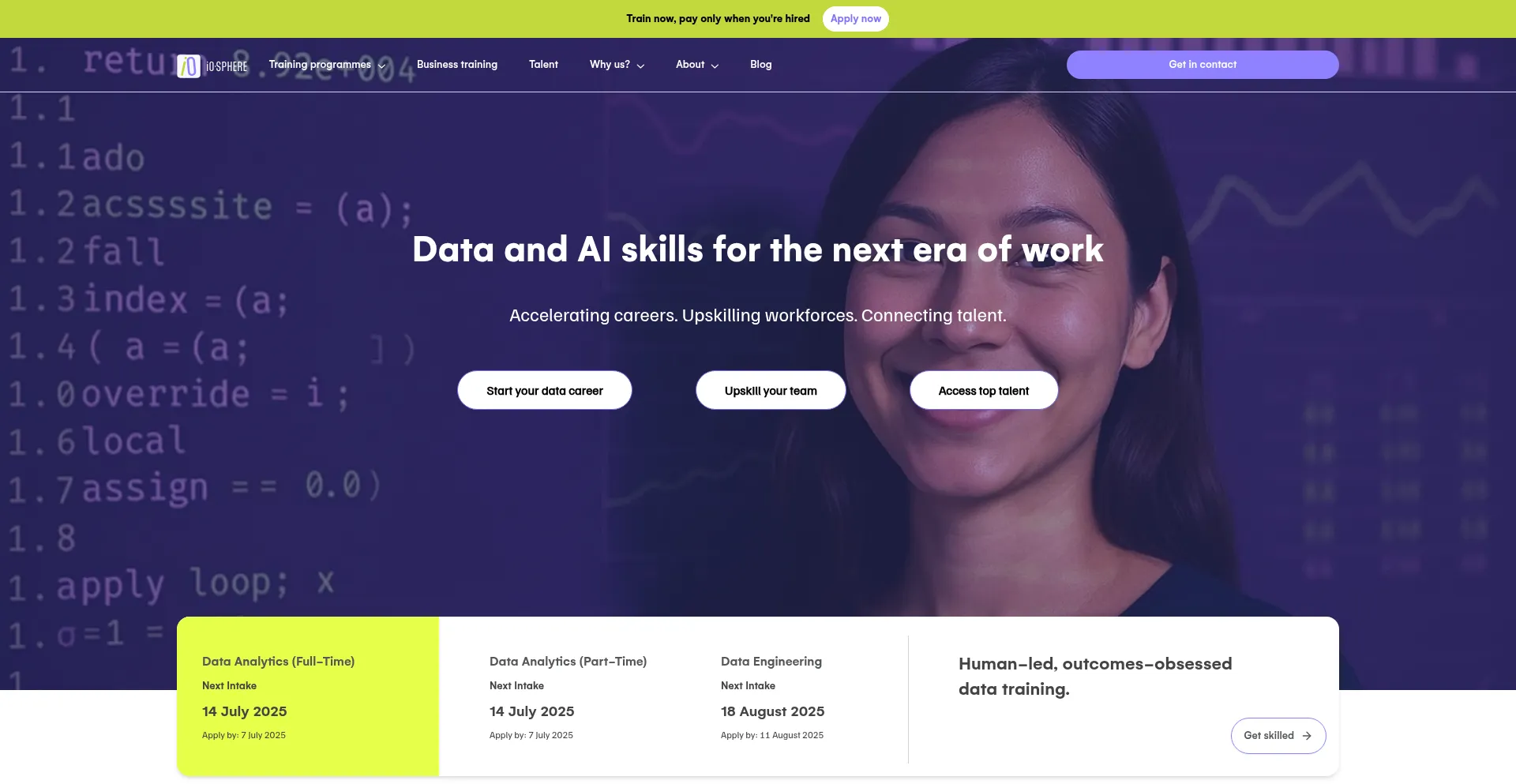 Website screenshot of Io-sphere.io