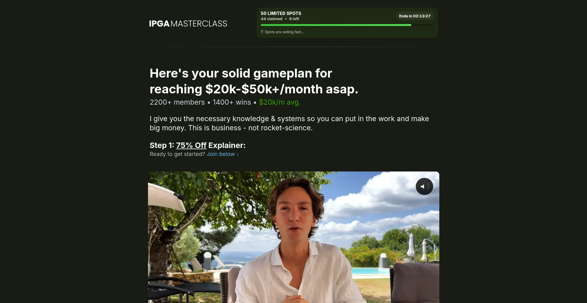 Ipgamasterclass.com Screenshot