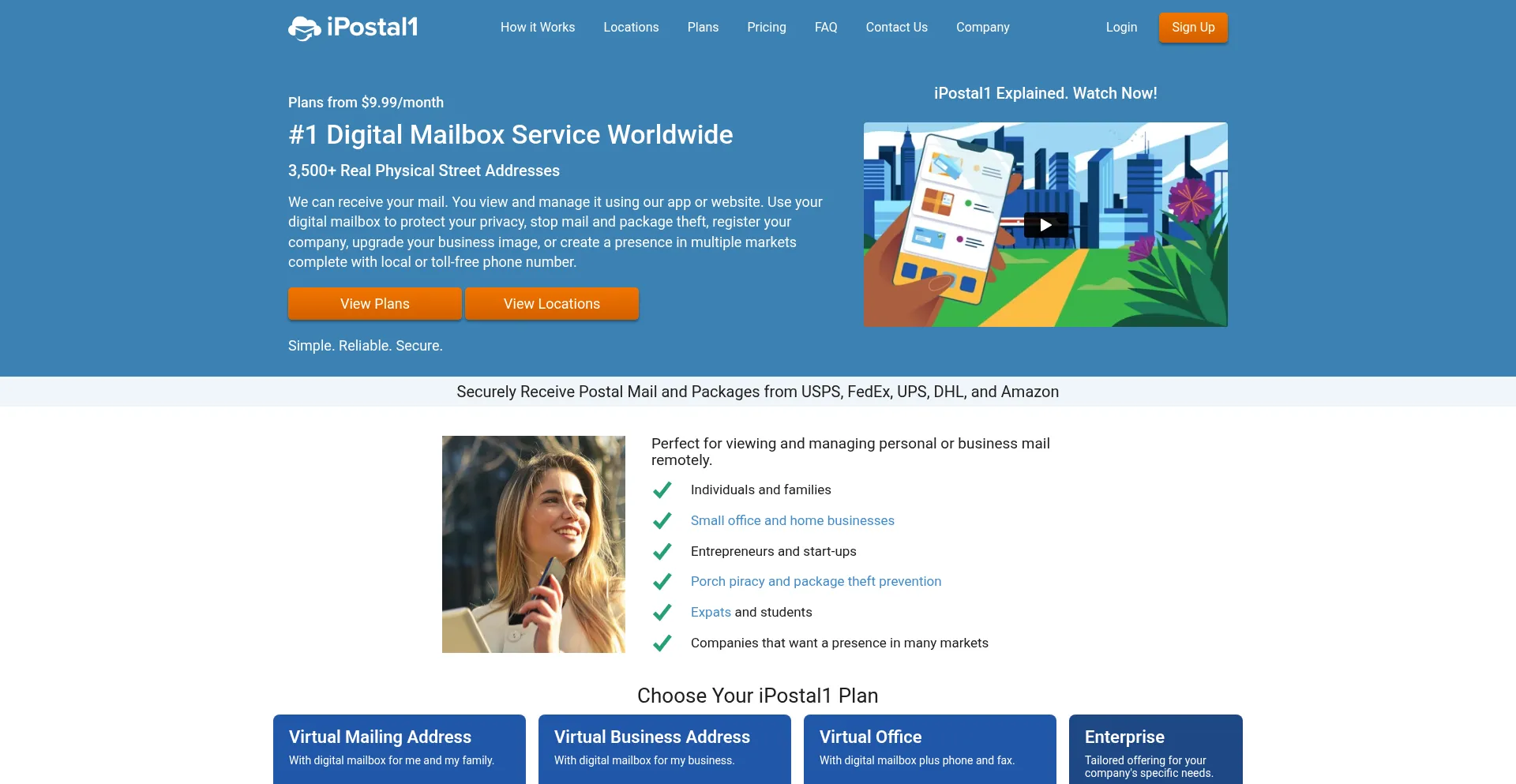 Website screenshot of Ipostal1.com
