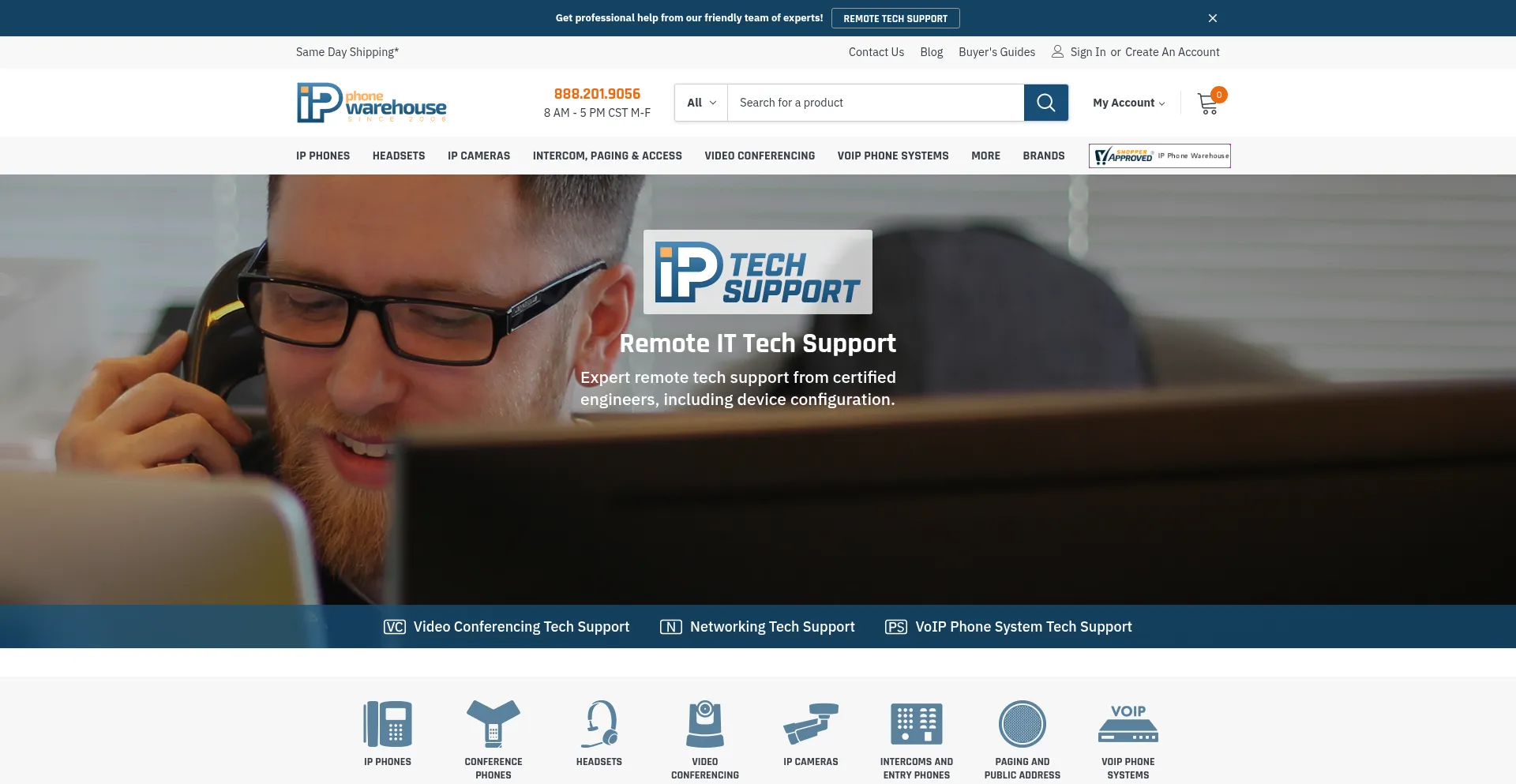 Website screenshot of Ipphone-warehouse.com
