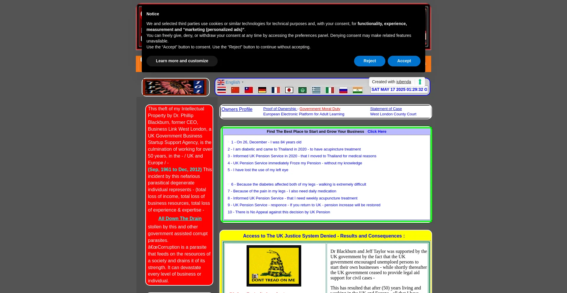 Website screenshot of Ipt101.bio