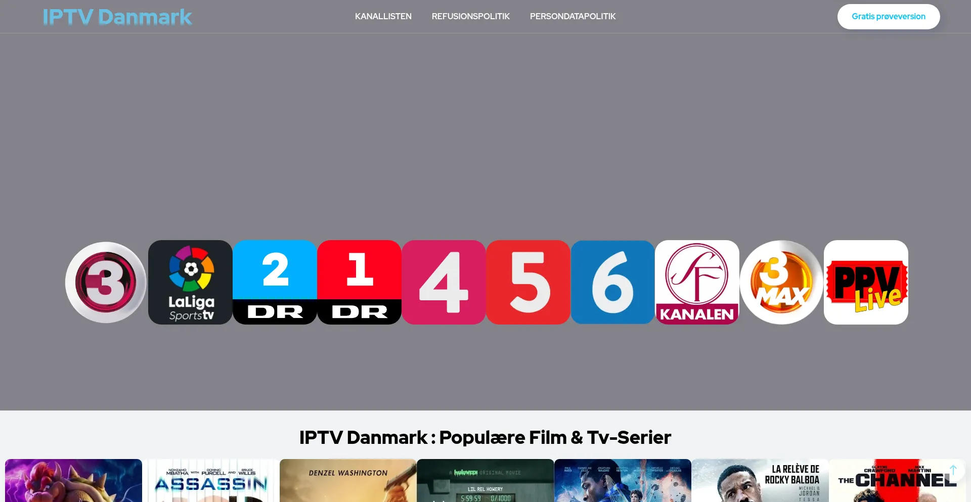 Website screenshot of Iptv-danmark.store