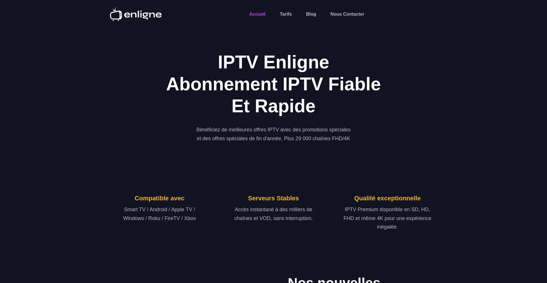 Website screenshot of Iptv-enligne.fr