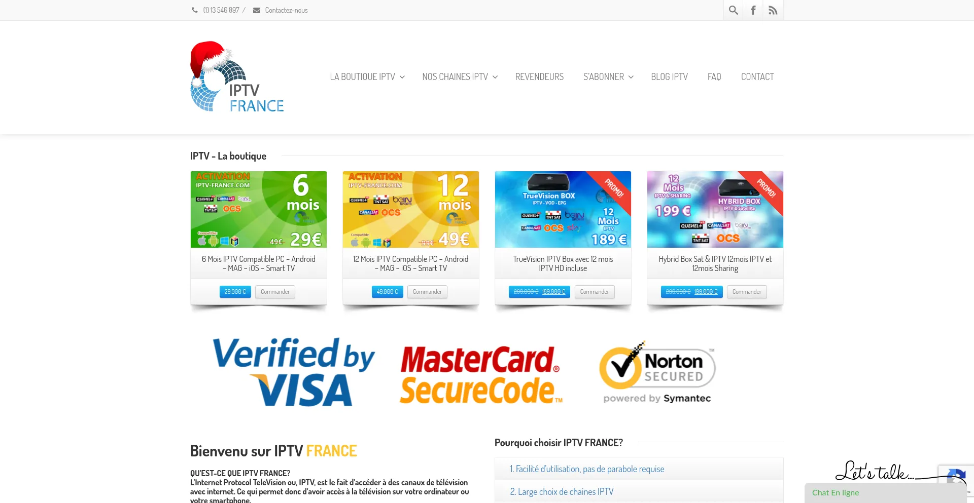 Website screenshot of Iptv-france.net