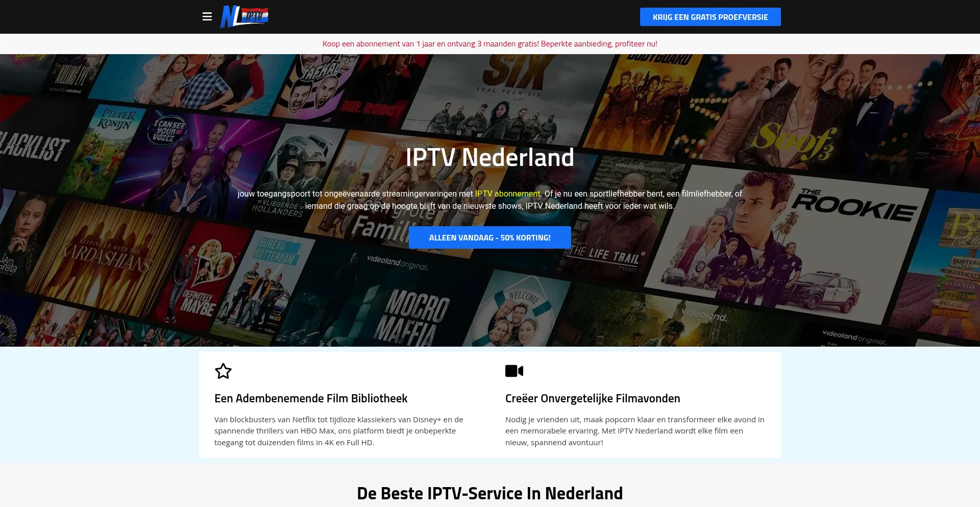 Website screenshot of Iptv-nl.nl