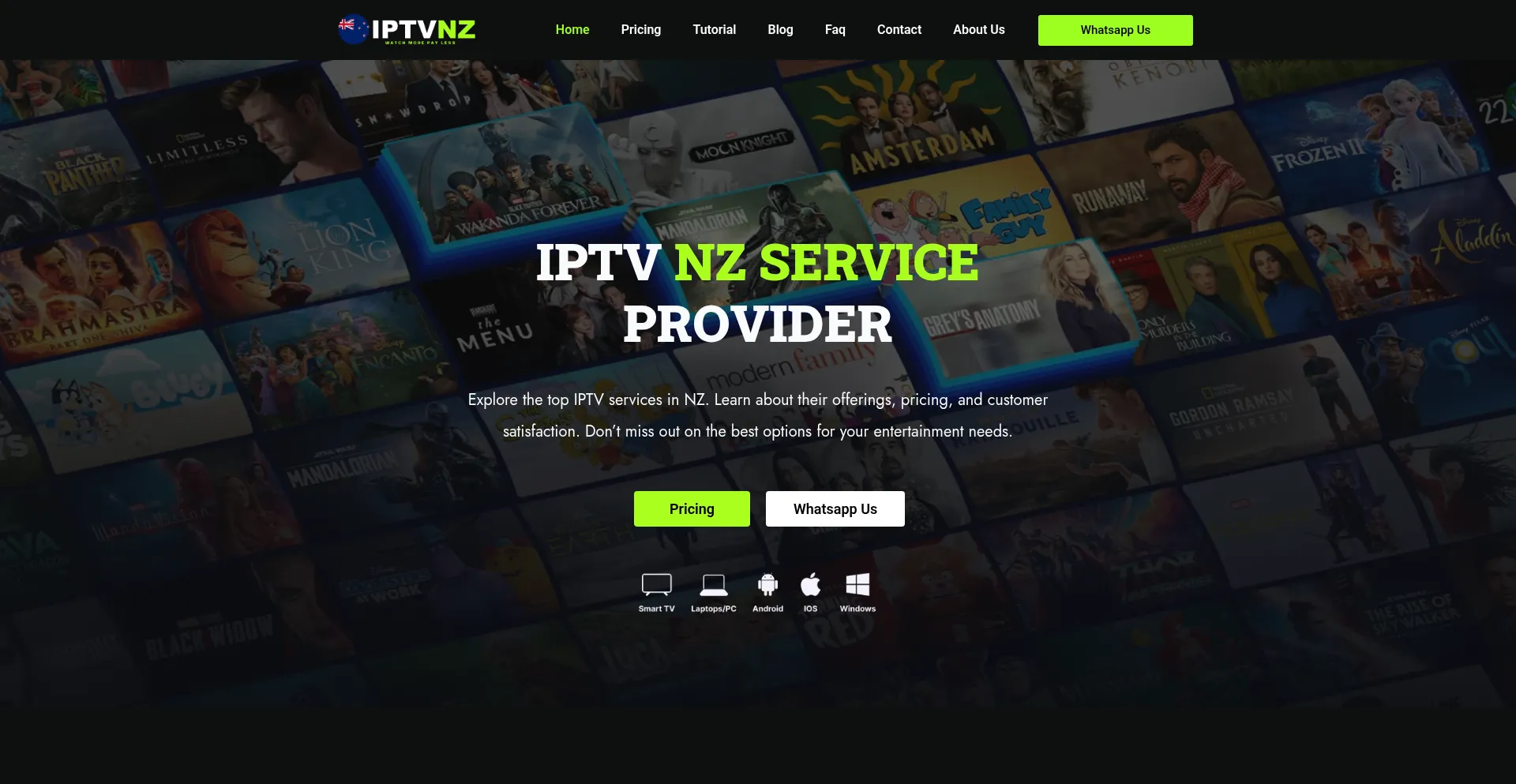 Website screenshot of Iptv-nz.com
