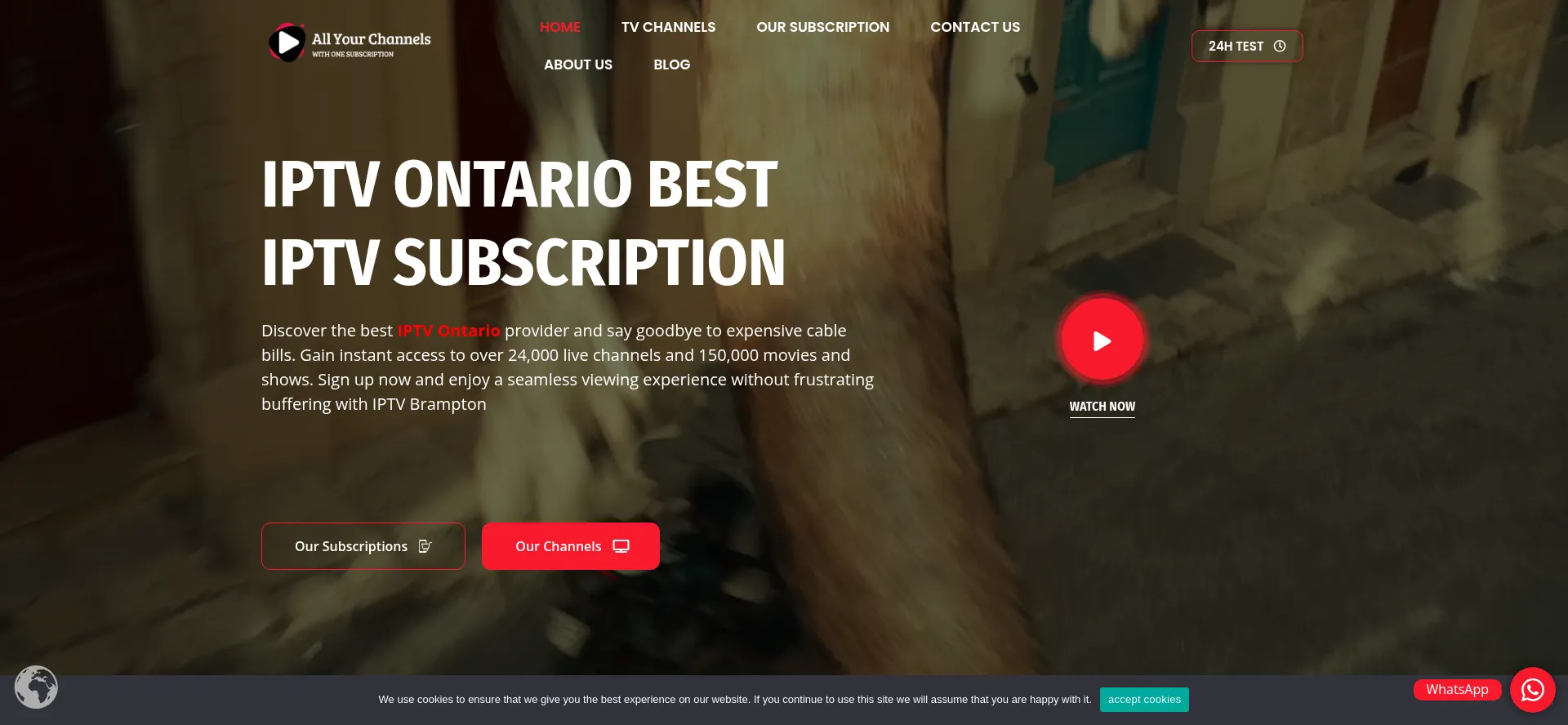 Website screenshot of Iptv-ontario.ca