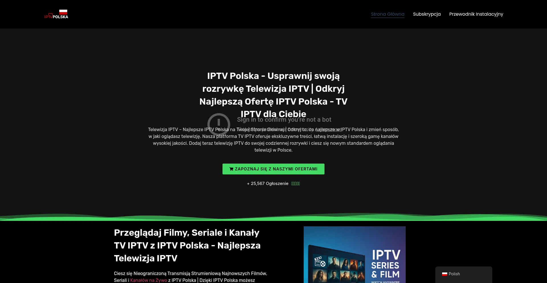 Website screenshot of Iptv-polska.pl